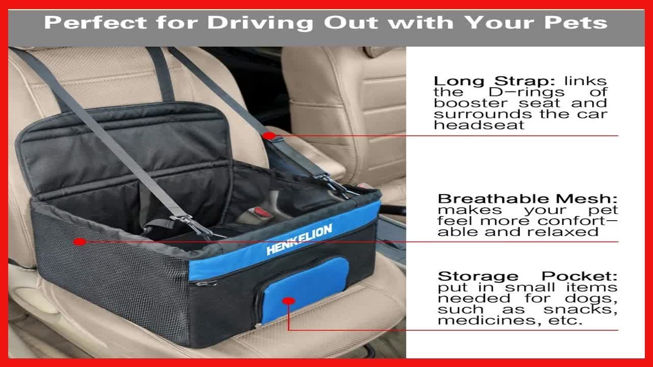 Henkelion Small Dog Car Seat, Dog Booster Seat for Car Front Seat, Pet