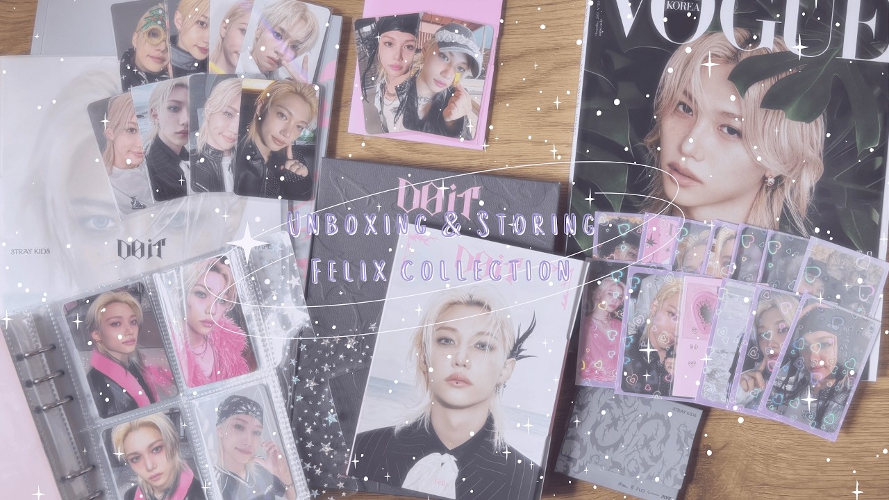 Unboxing & storing Stray Kids 'Do It' Albums & Felix POBs + Vogue magazine