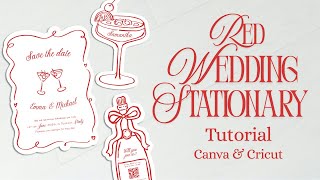 DIY Red Wavy Wedding Stationary | Elegant Tutorial with Cricut & Easy At-Home Printing Content