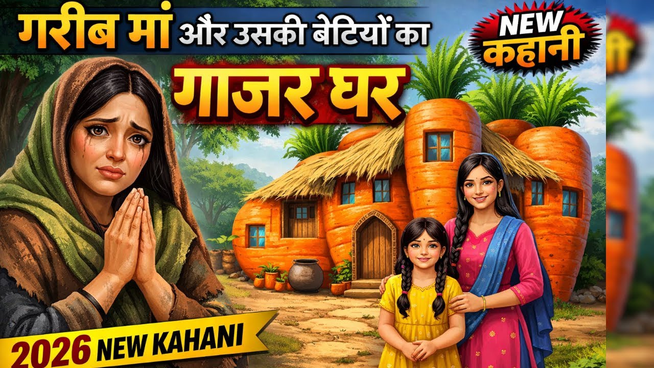गरीब माँ की अनोखी कहानी 🥕 | Garib Maa Aur Betiyon Ka Gajar Ghar | Hindi