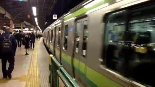 JR東日本 根岸線 E233系6000番台 H7編成 8両編成 横浜線直通 各駅停車 八王子行　桜木町駅を発車「線路は続くよどこまでも 発車メロディー付き」