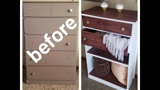 Here is another dresser I made over. Drawers busted? Solution: Throw 