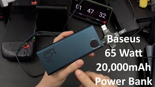 Baseus 65W 20000mAh Laptop Portable Power Bank (Best Steam Deck Battery?!)