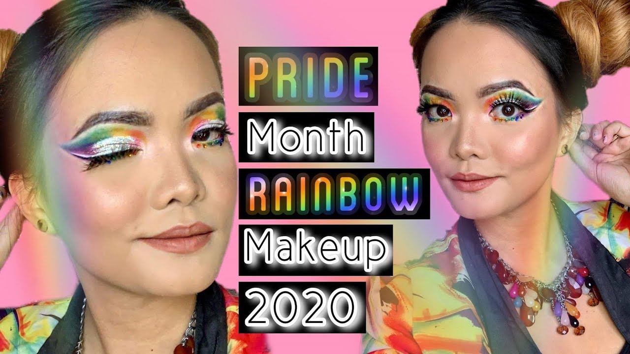PRIDE Month RAINBOW Makeup 2020 | Rainbow Makeup Glitter Cut crease Makeup Tutorial