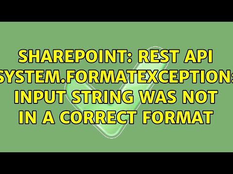 Sharepoint: REST API System.FormatException: Input string was not in a correct format