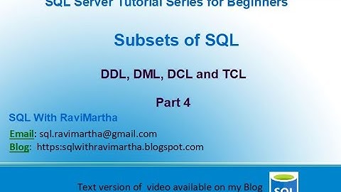 Subsets of SQL | DDL | DML | DCL | TCL |Data Definition|Data Manipulation, Data /Transaction Control