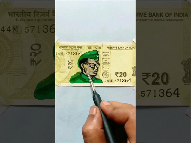 Netaji Subhash Chandra Bose on Indian currency 💲💵 #shorts #art #viral class=