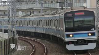 E231系800番台1607K中央総武線 東京地下鉄東西線経由 快速 平日 全区間車内放送 三鷹→津田沼