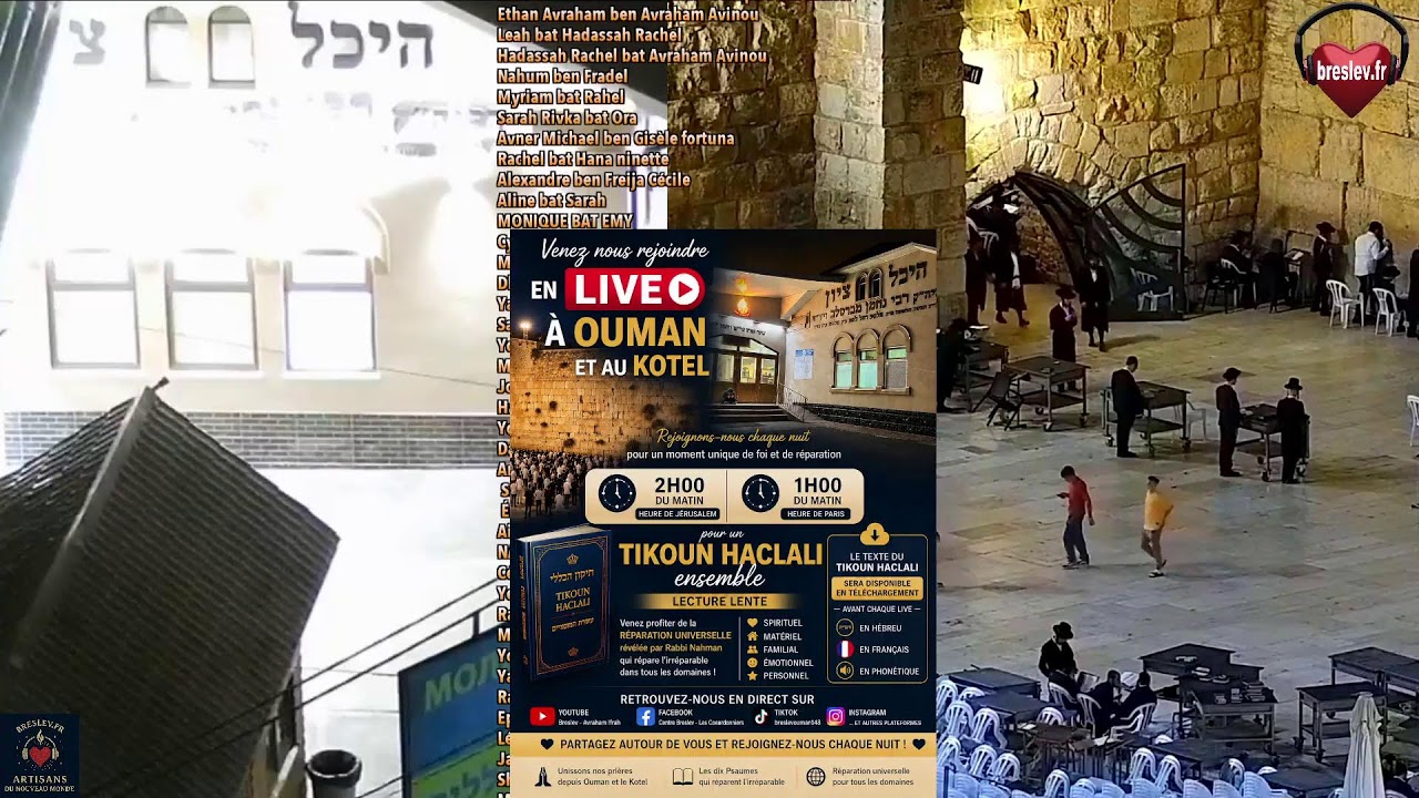 Tikoun Haclali LIVE- 27 AV - Breslev - Ouman `