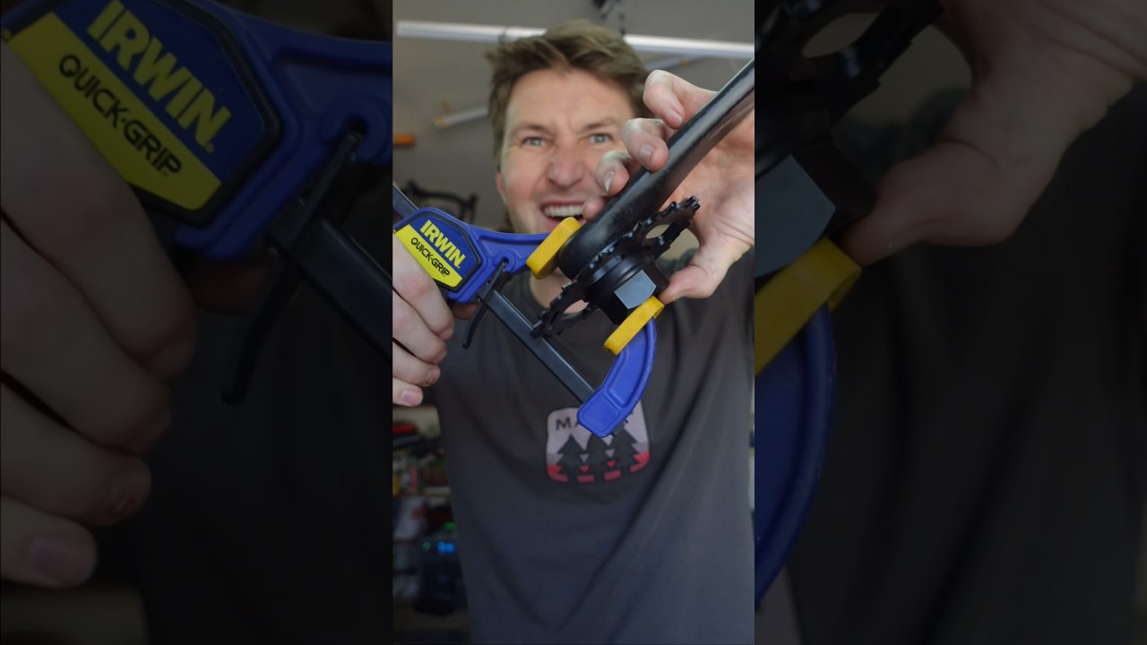Quik-grip clamp hack for chainring removal 