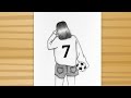 How to draw a girl with football - pencil drawing / A girl with football drawing step by step / Art