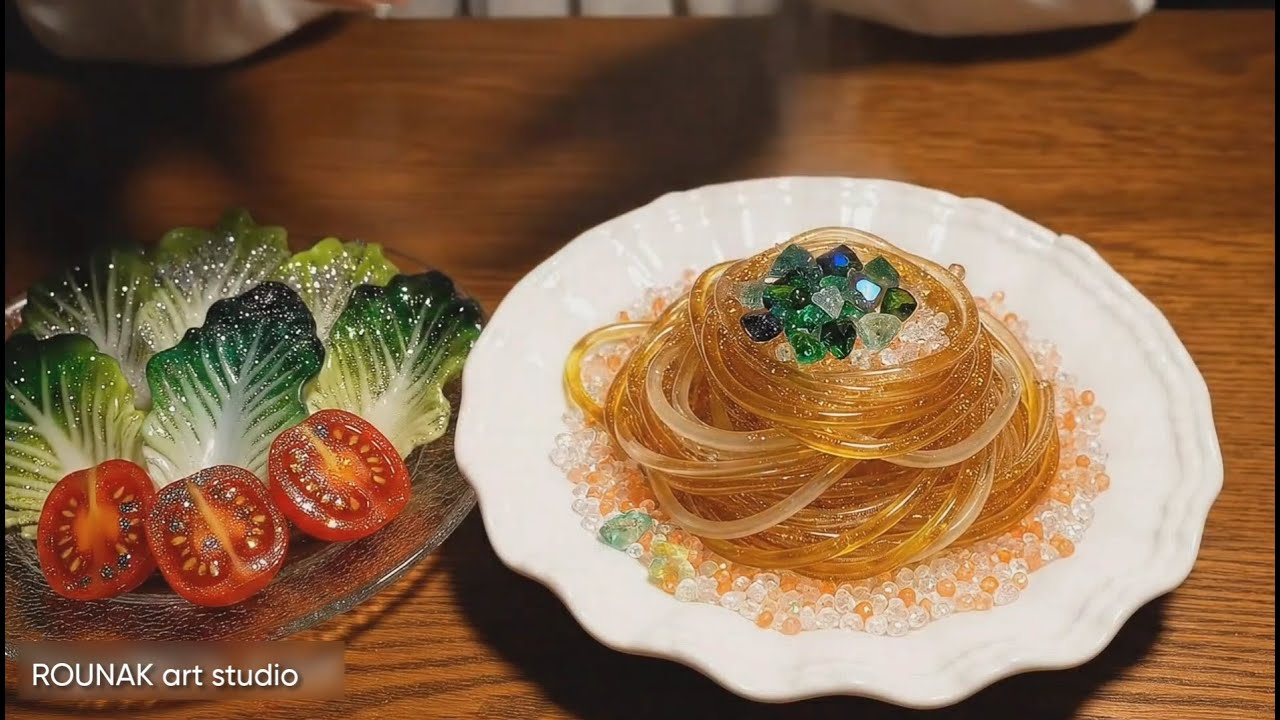 ASMR | Jewel Tarako 🍝 Spaghetti Made with Glass 💎Ingredients