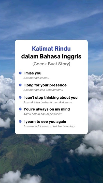 Kalimat Rindu dalam Bahasa Inggris | Belajar Bahasa Inggris