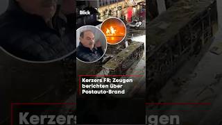 Kerzers FR: Zeugen berichten über Postauto-Brand