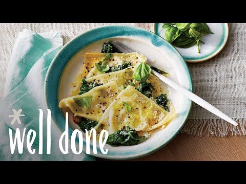 How to Make Basil-Ricotta Ravioli with Spinach | Recipe | Well Done
