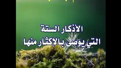 الأذكار الستة التي يوصى الإكثار منها