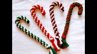 How to make a Christmas Candy Cane with Macrame - DIY Tutorial with Wowzie Wealth