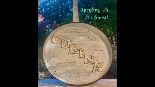 How to Decoupage an Old Frying Pan Italian decor #upcyclewithdecoupage
