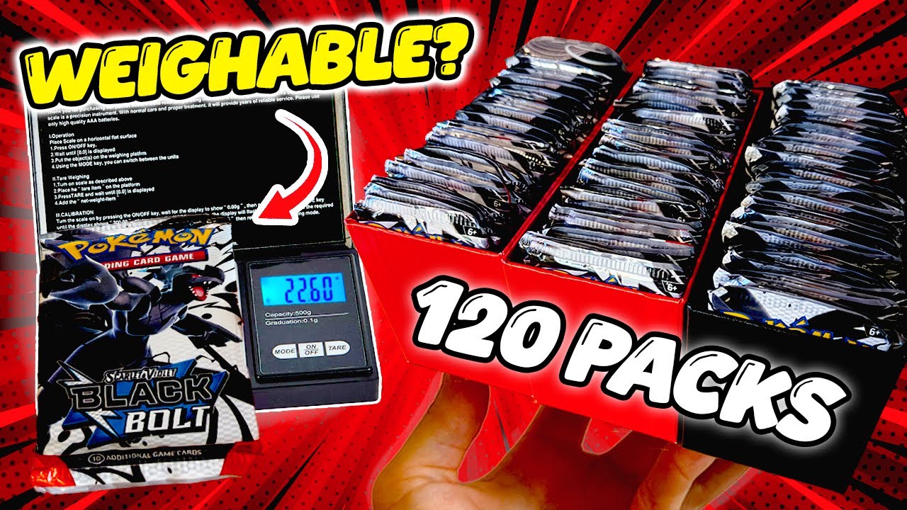 Can You Actually Weigh Black Bolt & White Flare? (120 Packs Weighed)
