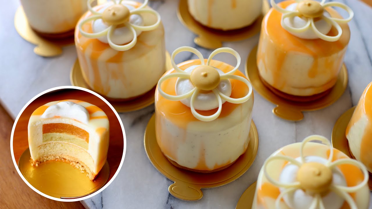 Apricot Pistachio Vanilla Mousse Cake 🍑🌿 | Make This French Dessert at Home