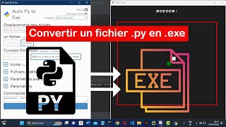 Convertir un fichier python  .py en éxecutable  .exe avec le module python auto py to exe