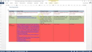 Sources Table