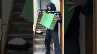Mum makes an obstacle course on the stairs #relatable #comedy #funny #mum