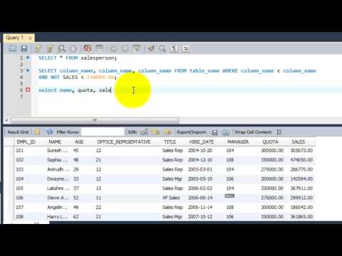 SQL Complete Tutorial - NOT keyword to search when condition is false - Chapter 22