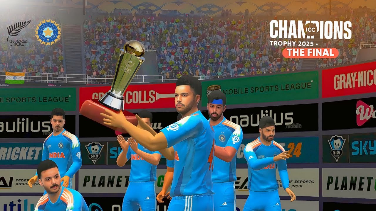 The Final | Champions Trophy 25🏆 | IND vs NZ | Real Cricket 24 - YouTube