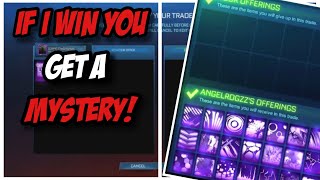 If I LOSE You WIN a MYSTERY DECAL! (Scammer Gets Scammed) Rocket League