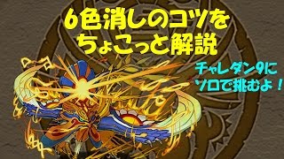 【パズドラ】チャレ9ソロ 6色消しするときのコツをちょっと解説しながら。【実況】