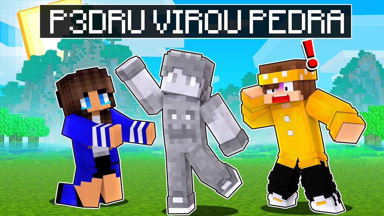 P3DRU foi transformado em PEDRA no Minecraft POR 24 HORAS!
