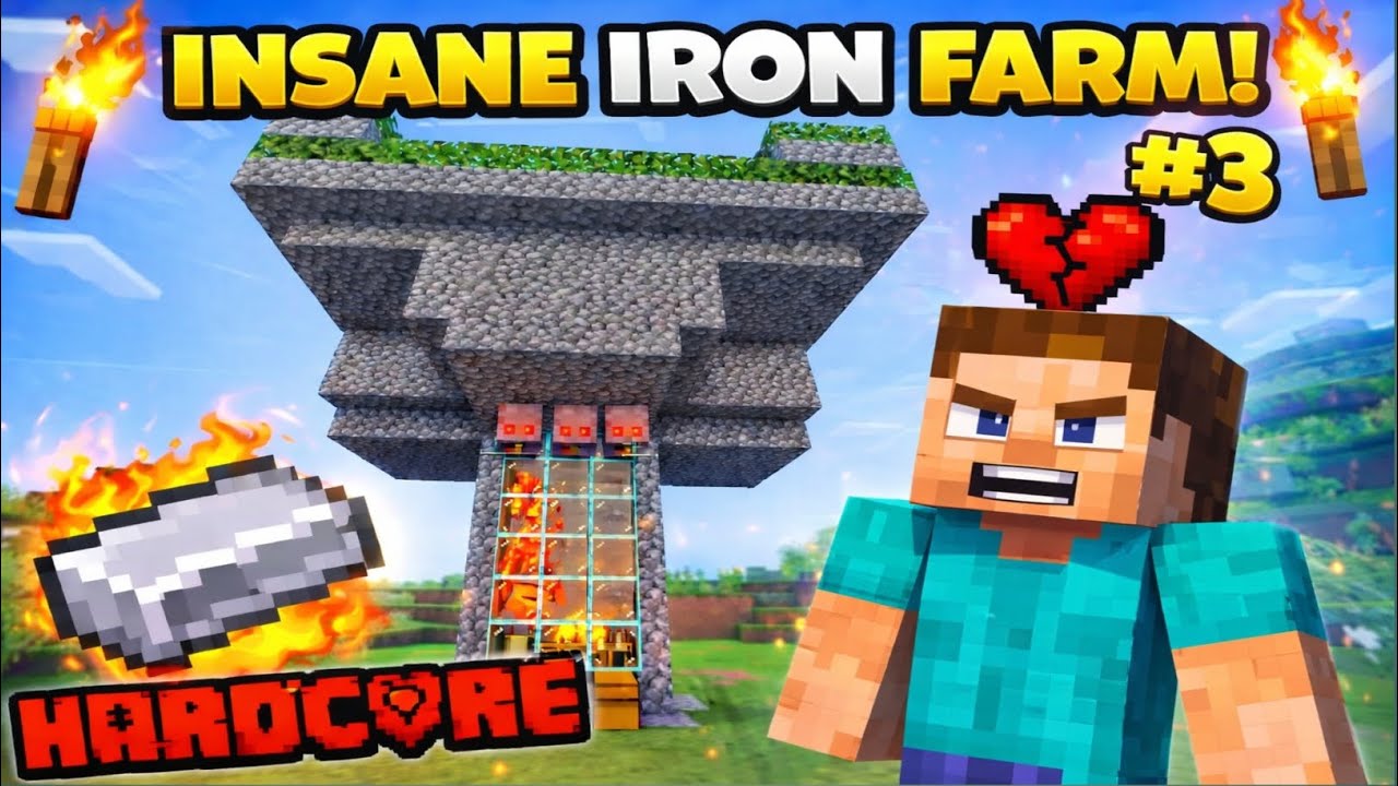 I MADE A IRON FARM IN MY HARDCORE WORLD 🔥🔥 || 