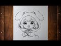 Beginner Friendly! How to Draw Chibi Girl with Bunny Hoodie (So Cute!)