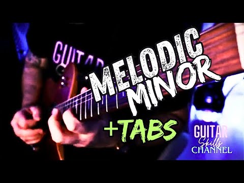 MELODIC MINOR LEGATO LICK + TABS and SCALE SHAPES