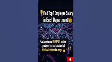 "Top Salary in Each Department | SQL Window Function Trick | SQL Interview Question" #ytshorts