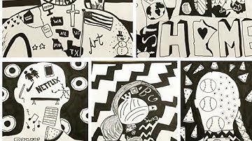 Silhouette !! IDENTITY !! Project - fun easy kids art videos middle school advanced draw black white