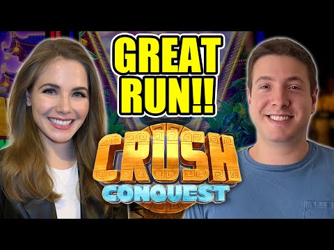 CRUSH CONQUEST! Incredible Unique Slot Machine! GREAT RUN!!