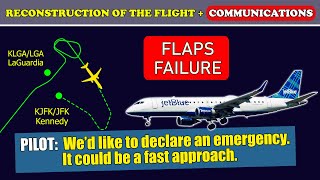 EMERGENCY LANDING. Flap failure and diversion | JetBlue Embraer ERJ-190 | New York Kennedy airport