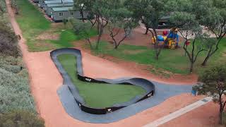 Installation of World Cup at Big4 Renmark. Modular Pumptrack by Parkitect Australia