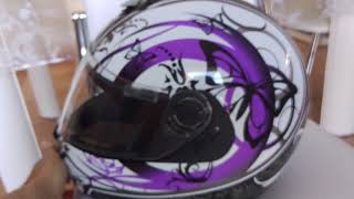 Casco Airoh Aster-X Butterfly con Finiture Viola. COME NUOVO!
