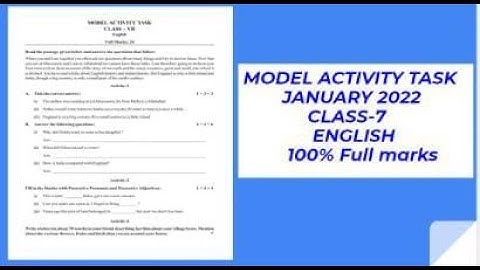 Class 7  Model Activity Task 2022 January (part-1) English
