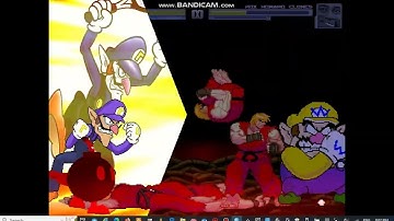 MUGEN: Waluigi (Me) & Great Wario vs Rox Howard Clones