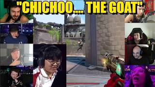 Valorant Streamers React to Chichoo's INSANE 1v2 After NoMan's OP Whiffs