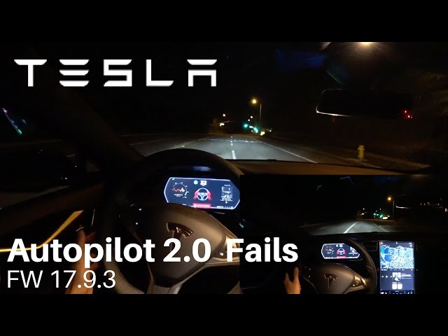 Video: TESLA Autopilot 2.0 - FW 17.9.3 Fails