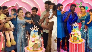 Lyricist Snehan Twin Daughters 1St Birthday Celebration Video Snehan & Kannika Cute Moments