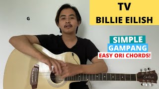 CHORD SIMPLE GAMPANG (TV - Billie Eilish) (Tutorial Gitar) Easy Guitar Chords!