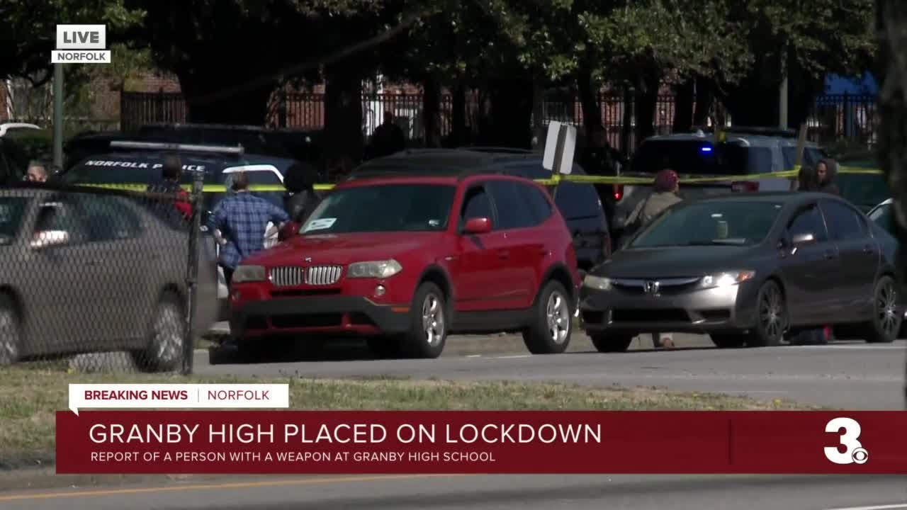 Reports of person with weapon at Granby High, school placed on lockdown