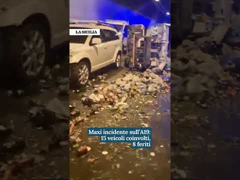 Video A19, maxi incidente in galleria: 15 veicoli coinvolti e 8 feriti