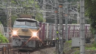【褪色が...】 EF66-52号機牽引 5093レ 山崎～島本間にて 2012-8/30